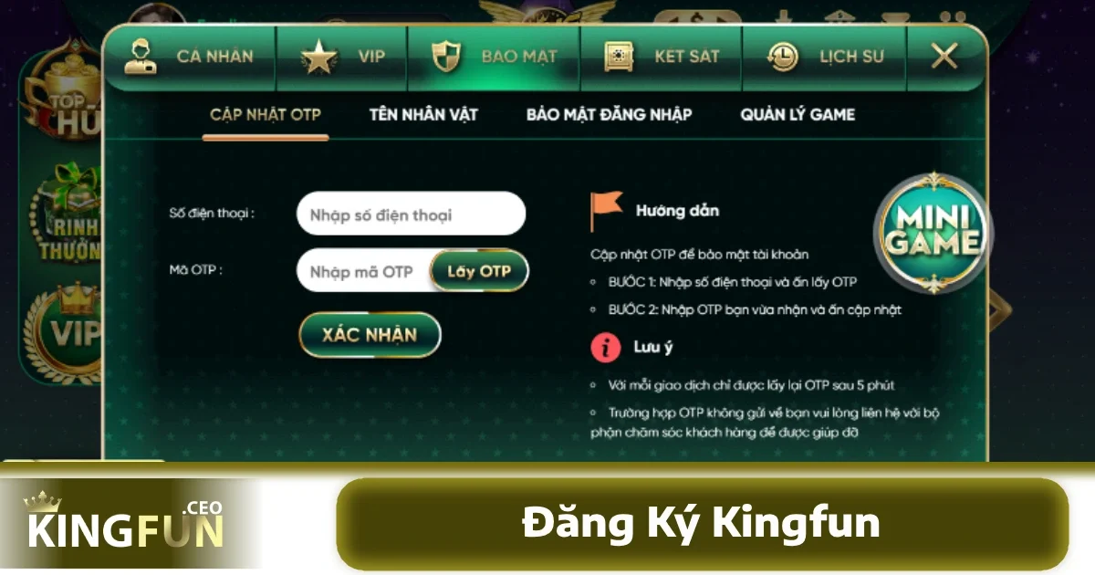 Đăng Ký Kingfun 3 Các bước đăng ký tài khoản KINGFUN qua website